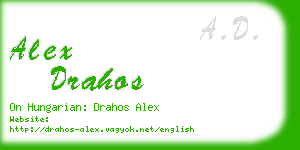 alex drahos business card